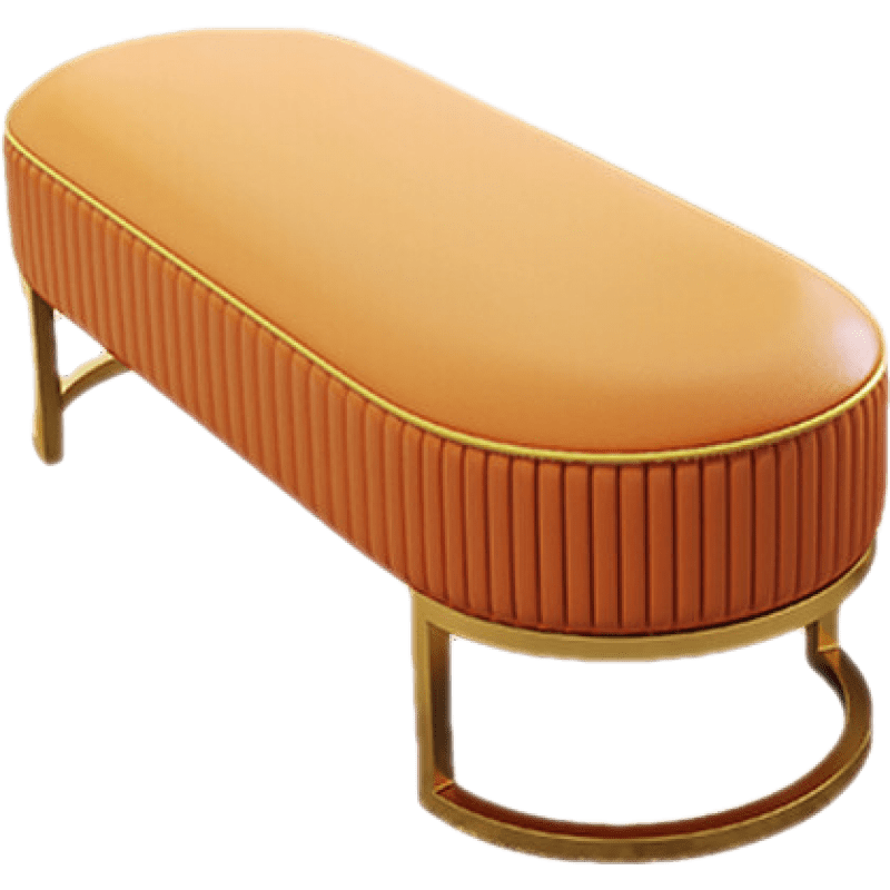 酷本北欧入户换鞋凳家用门口轻奢长条凳衣帽间穿鞋凳沙发凳卧室床尾凳可订制 橙色PU皮80*45*42