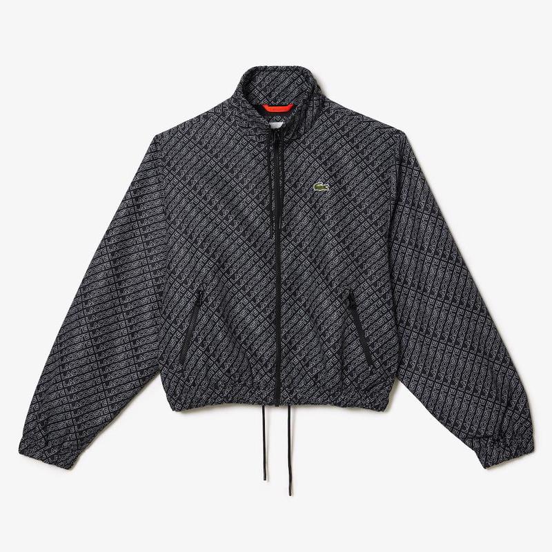 lacoste 法国鳄鱼 女装外套 front monogram 高领正面拉链花押字印花