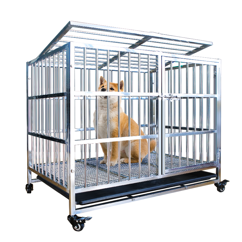 宠乐乖 【氩弧焊满焊】不锈钢狗笼子 大中型犬狗笼子宠物狗狗猫笼狗屋