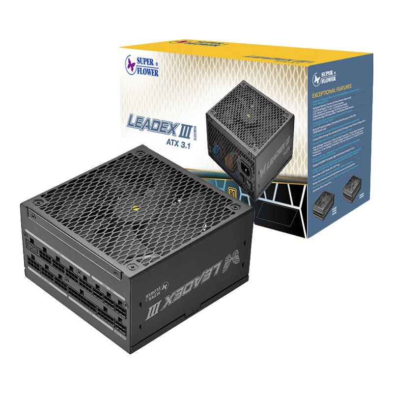 SUPER FLOWER�� ATX3.1 �750W LEADEX III750W ����ȫģ ���Ե�Դ/ʮ�걣��/֧��50ϵ�Կ� 659Ԫ