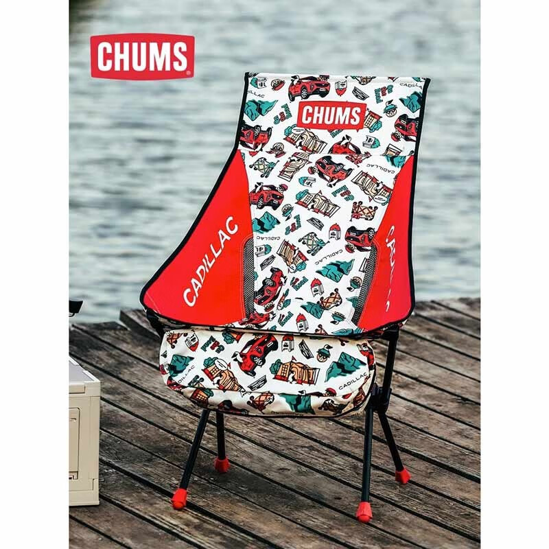 CHUMS洽洽鸟xCadillac联名款 露营装备月亮椅折叠椅子CH62-2010 红色Z300 OS