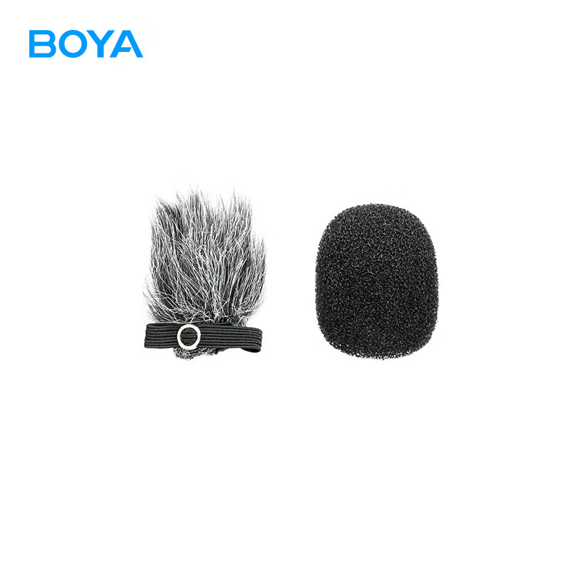 BOYA 博雅防风毛套 无线领夹麦克风小蜜蜂胸麦防风毛套海绵套 防风毛*1+海绵套*1 BY-FF01