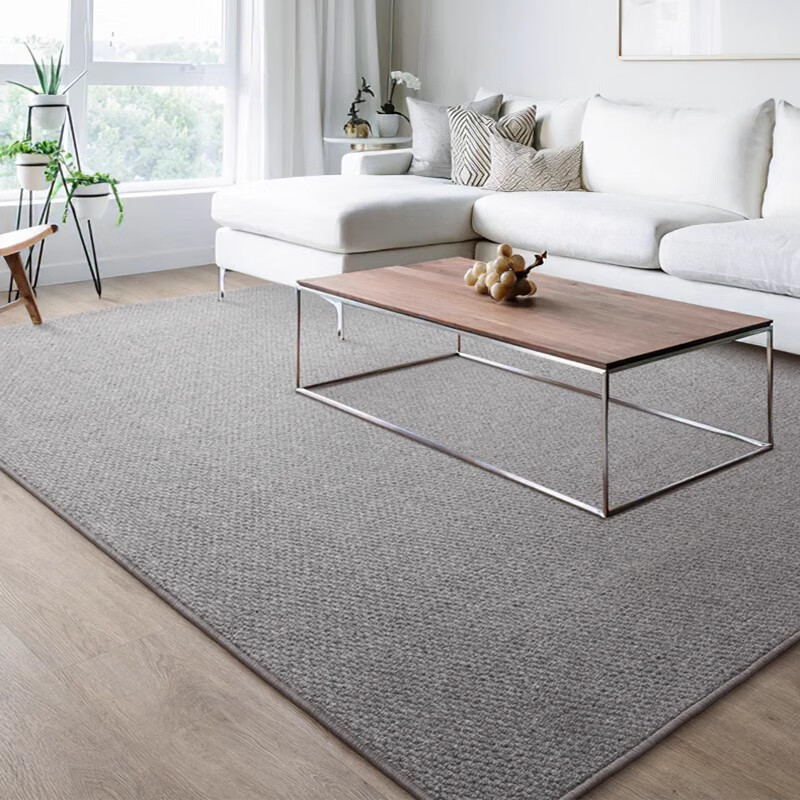 小酒窝地毯羊毛地毯客厅茶几垫子纯羊毛简约家用房间卧室沙发日式新西兰进口 中灰色YMT-B03-加厚大圈 定制尺寸专拍