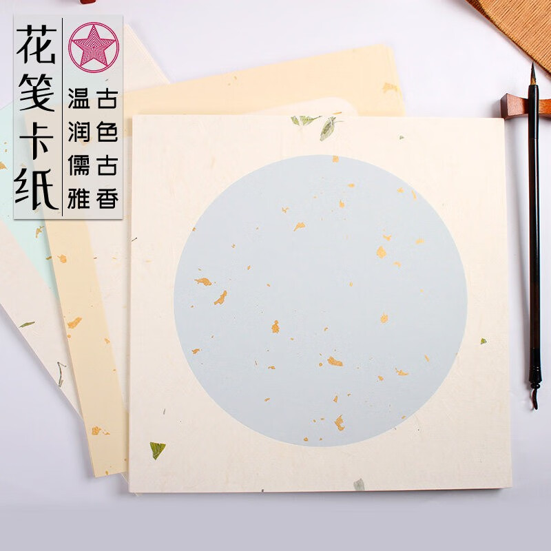 专用纸竖行宣纸信笺纸书法作品纸小楷毛笔书法纸初学者信纸红八行笺