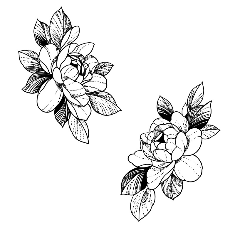 花纹身贴性感玫瑰防水仿真洗不掉仙女锁骨胸前个性网红 素花(hc-038)