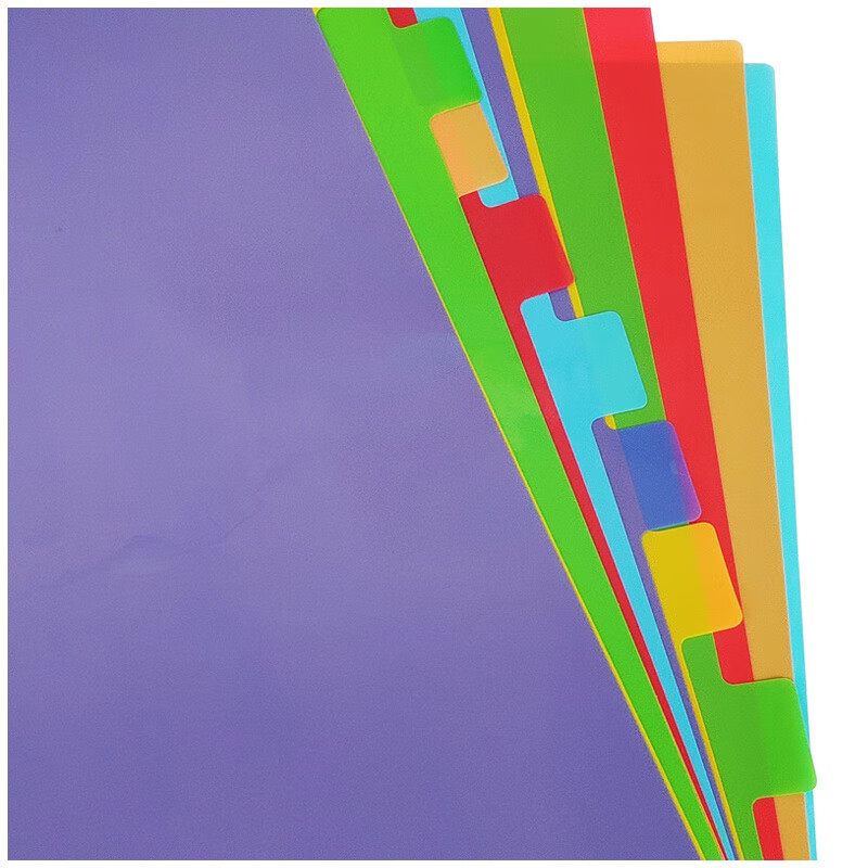 索引纸a4隔页纸空白无印彩色分类纸塑料归类卡纸12页标签活页11孔