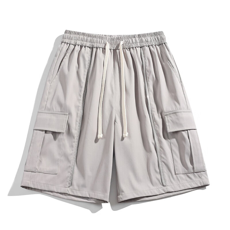 金盾(kindon)裤子男夏季新款触感垂感短裤白底平铺休闲裤男免烫宽松凉