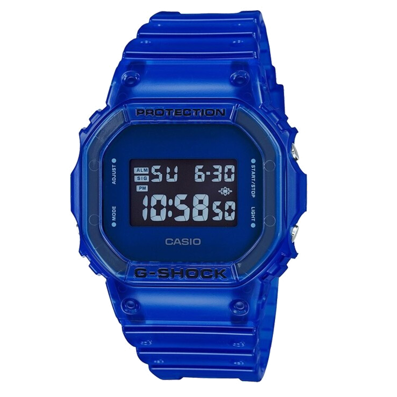 卡西欧casio手表男新款小方块g-shock透明果冻色系列百搭时尚运动男表