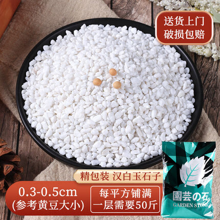 雨花石原石庭院铺地铺路花园装饰天然大石头户外白石子 汉白玉3-5毫米