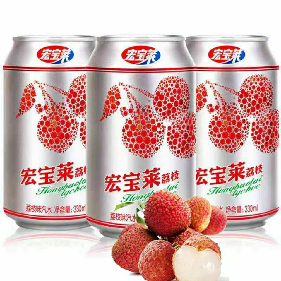 宏宝莱荔枝口味易拉罐330ml24听老式怀旧汽水碳酸饮料网红一整箱