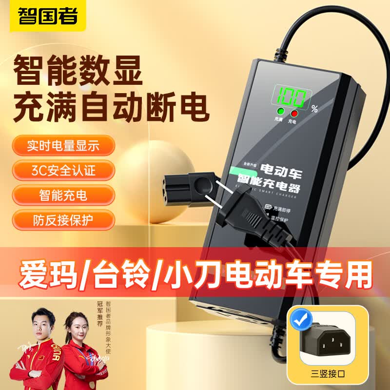 智国者电动车电瓶车充电器数显智能48V20Ah通用爱玛台铃小刀铅酸电池怎么样,好用不?