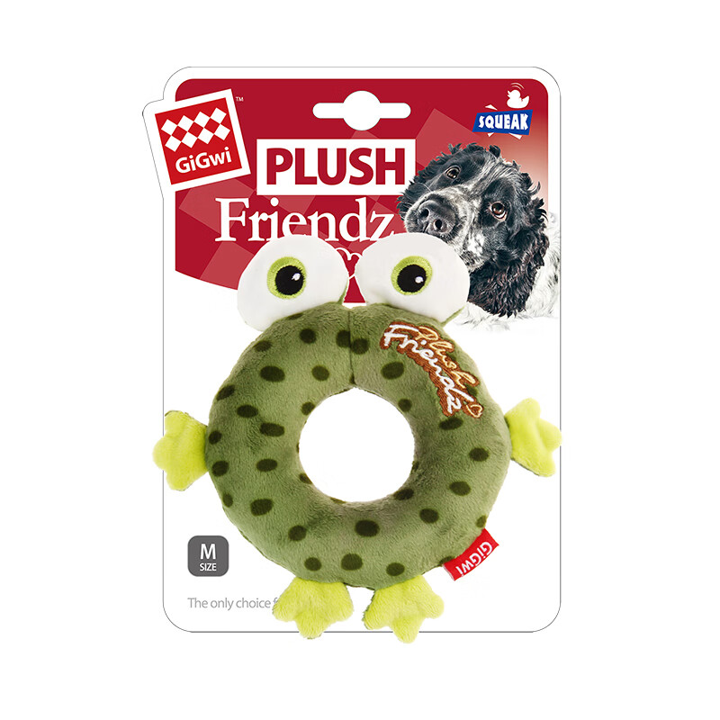 GiGwi贵为狗狗玩具橡胶发声仿真玩具青蛙甜甜圈