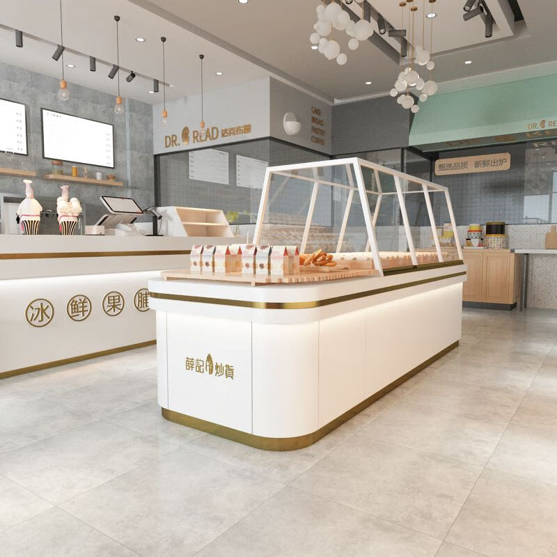 弧形面包中岛柜瓜子柜超市休闲食品柜厂家定制 普通款中岛柜每米价格