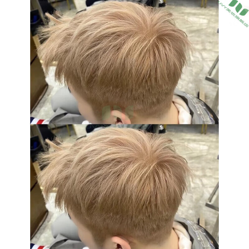 灰男士专用新款膏自己在家染银白灰色雾霾灰香槟白金烟 奶茶浅灰色ml