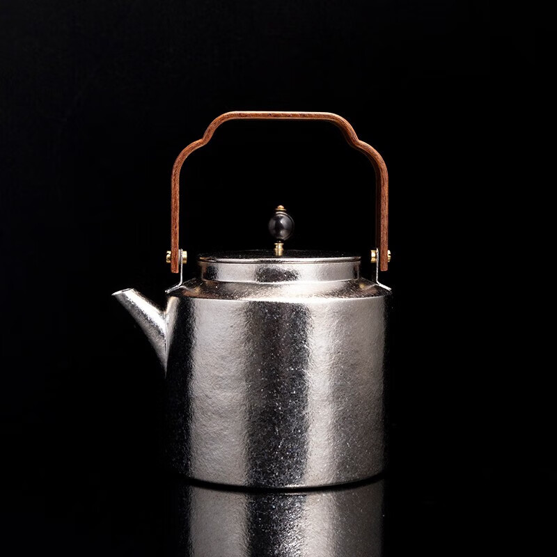 容山堂钛烧水壶煮茶器电陶炉套装提梁烧水壶上水茶炉单壶泡茶壶 钛冰晶烧水壶-如意壶