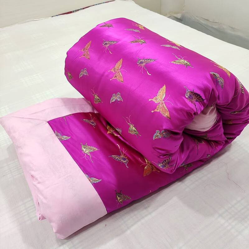 古代宫廷被子 老式丝绸绸缎棉被包边锦缎被子结婚被套传统婚庆陪嫁