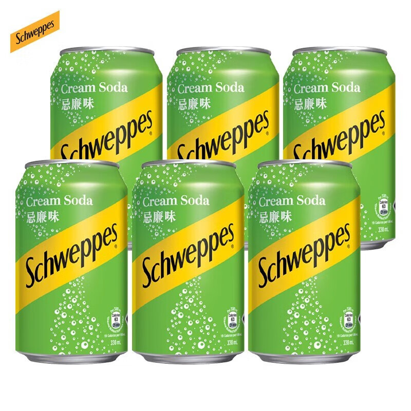 clcey玉泉 香港原装进口 schweppes怡泉 忌廉味 330ml*6罐