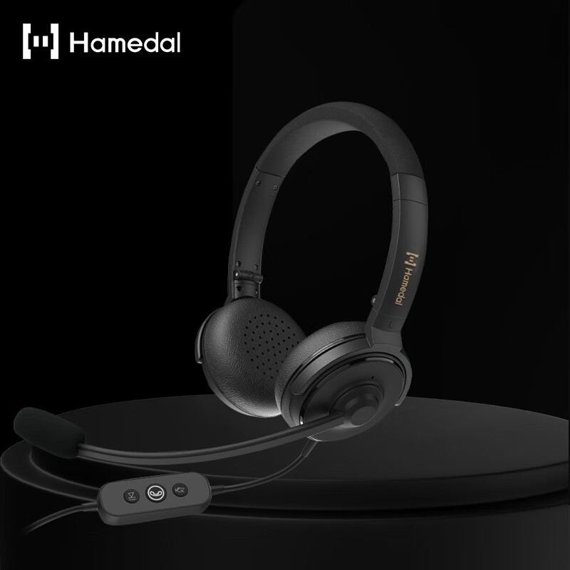 耳目达Hamedal 降噪耳机有线头戴式话务员游戏客服耳麦电脑直播会议耳机USB带type-c HP20