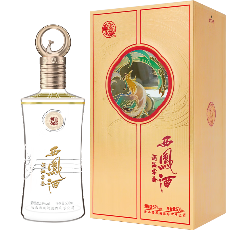 西鳳酒 白酒 彩韻東方52度 鳳香型純糧高度酒自飲送禮500ml單瓶裝