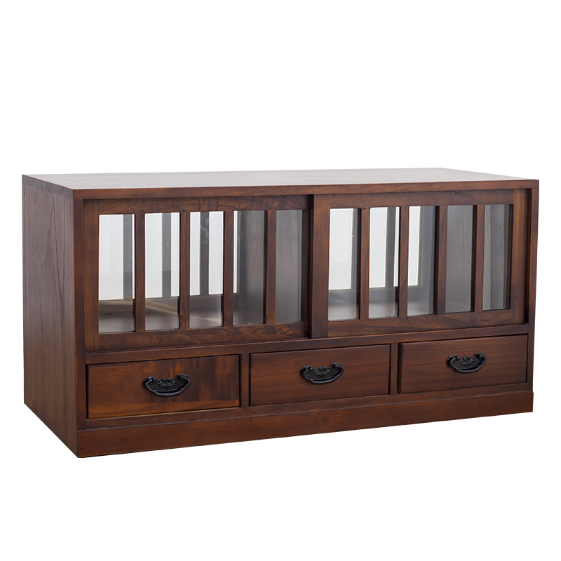 旷逸 实木茶几简约现代客厅小户型茶几日式飘窗储物柜收纳柜子榻榻米茶几 236 咖啡色 80*36*40cm