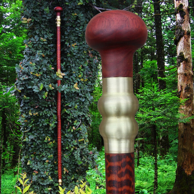 【jd健康】 老人拐杖老年人手杖实木拐杖蛇纹木文明杖权杖拐棍圆