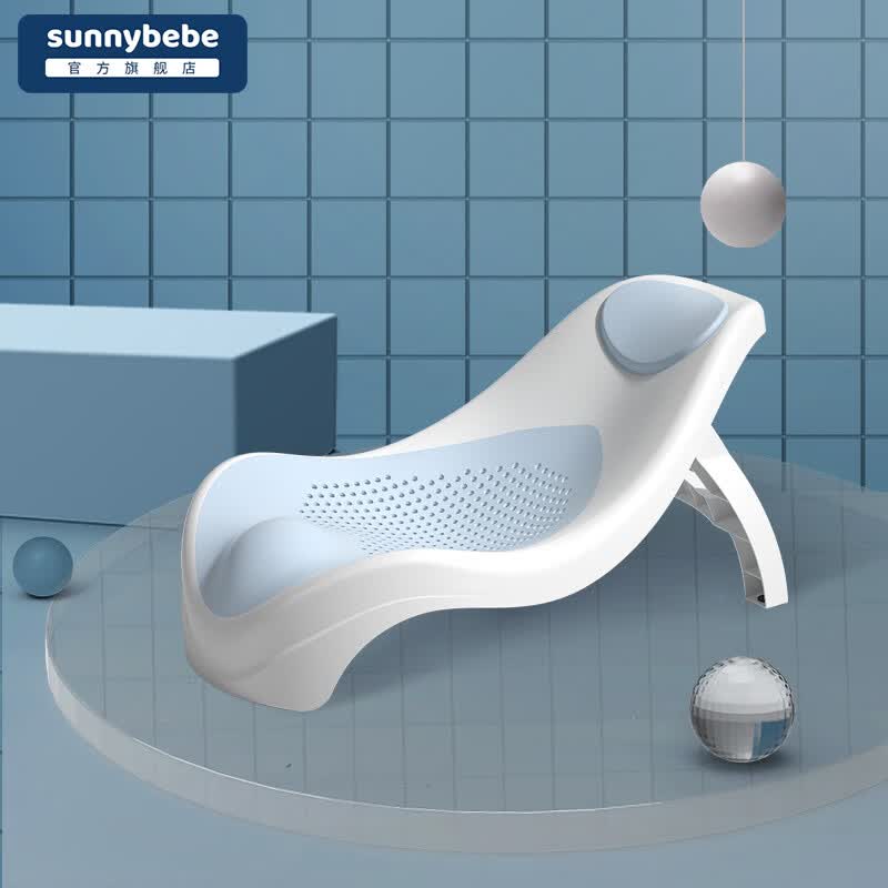 SUNNYBEBE婴儿洗澡躺托洗澡浴床婴儿浴架婴儿洗澡架软胶浴床 星空蓝使用感如何?