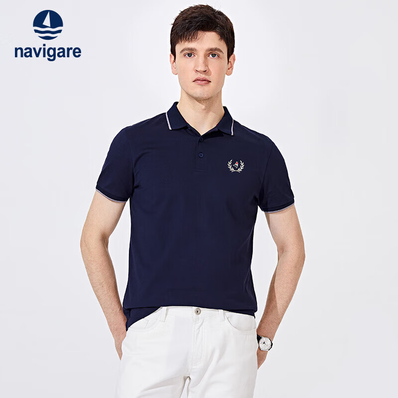 navigare意大利小帆船短袖polo衫男全棉干爽翻领短t1325523569藏青3xl