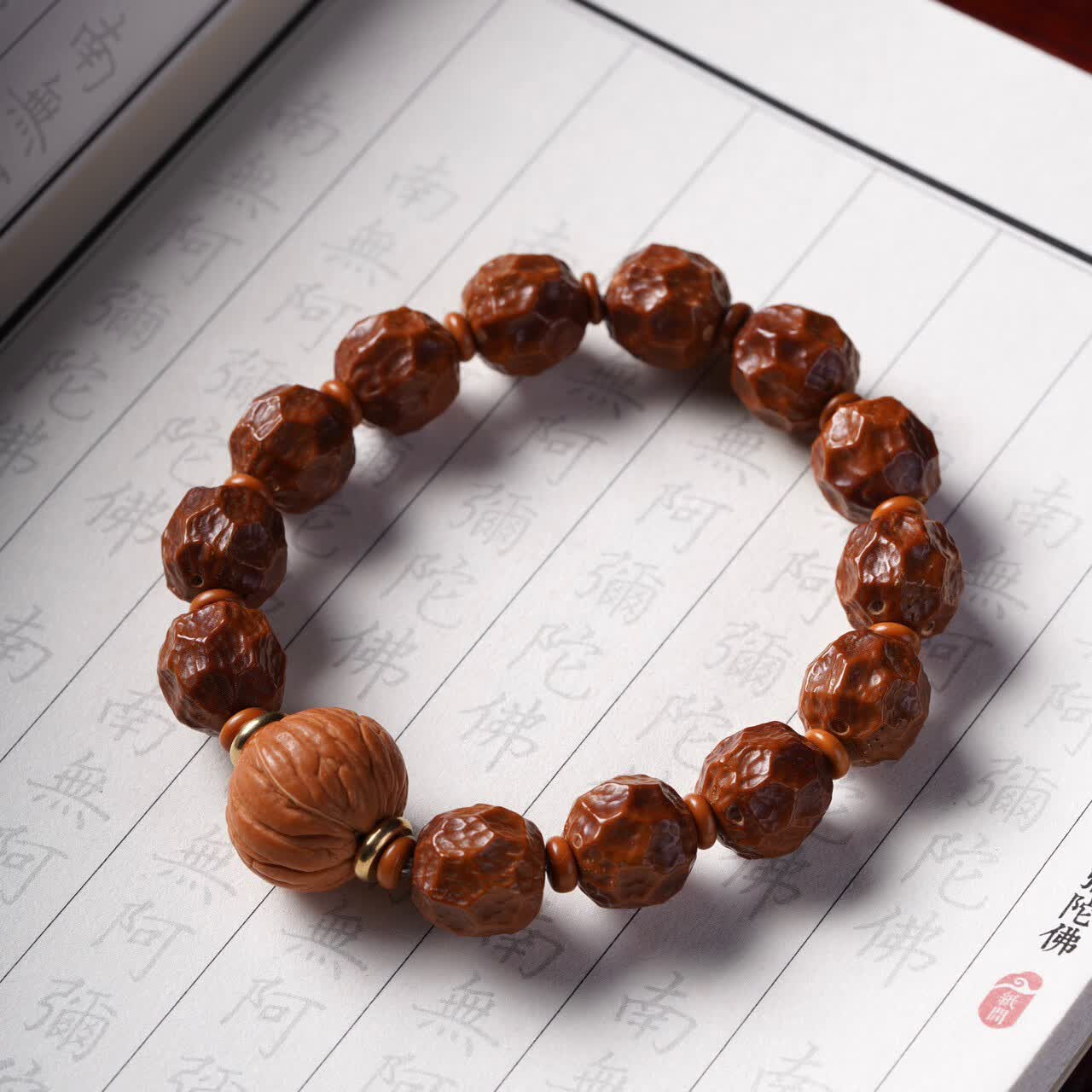 紫金鼠光珠原皮菩提手串垂纹珠手持手串紫金鼠招财鼠雕刻单圈手串