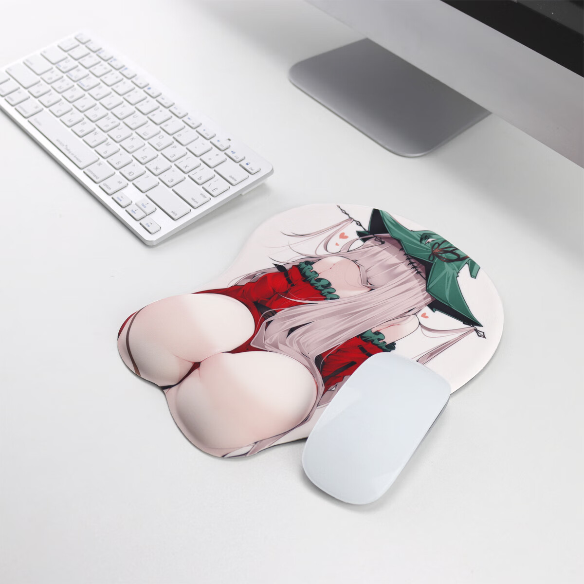 鼠标垫游戏碧蓝航线diy立体超大硅胶护手腕垫游戏美女原神硅胶鼠标垫