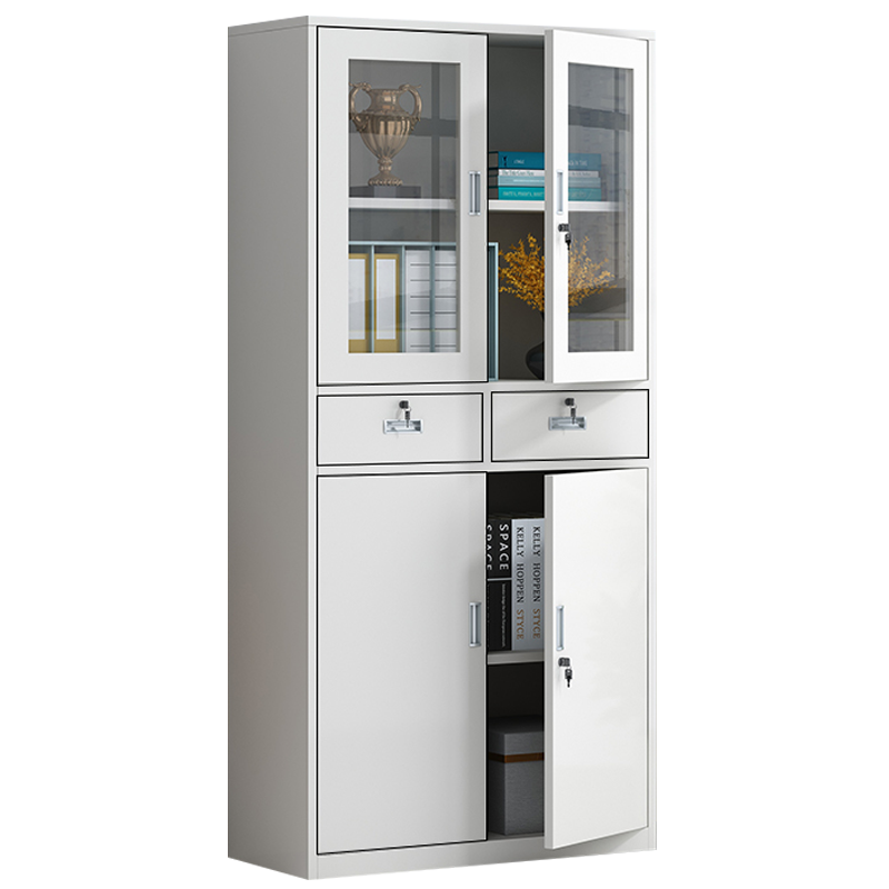 简友铁皮文件柜办公室档案资料财务凭证铁柜抽屉带锁矮柜柜子 大器文件柜 0.5mm