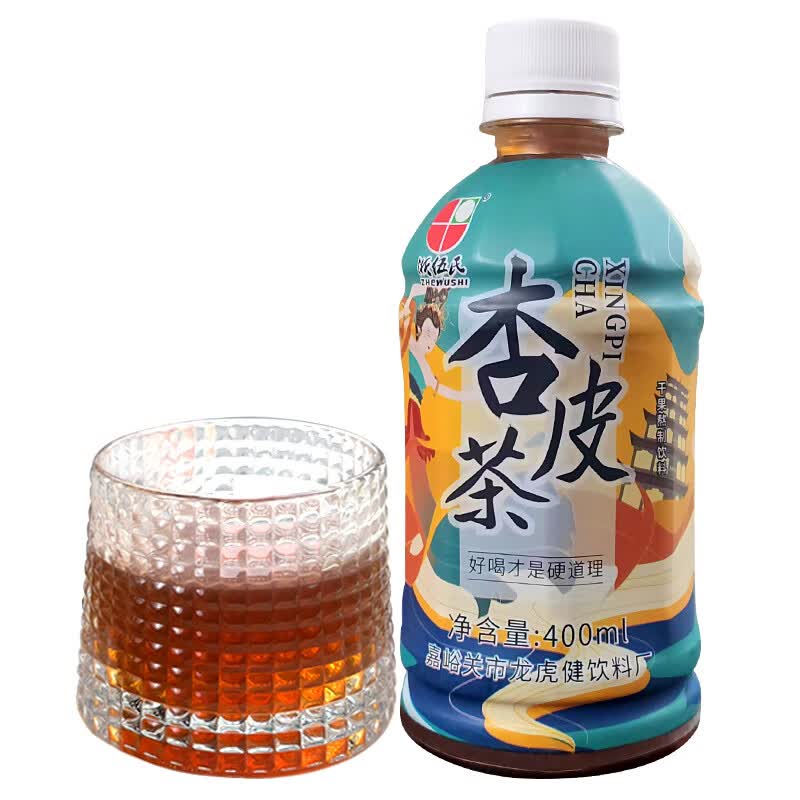 浙伍氏（ZHEWUSHI）杏皮茶敦煌杏皮水饮料果肉熬制饮品李广杏皮浙伍氏甘肃特产 400ml瓶装X15瓶(整箱-推荐)