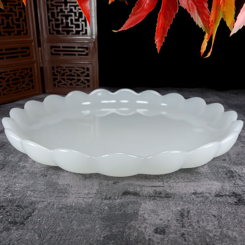 玉石酒杯茶杯茶壶茶盘套装高端养生泡茶功夫茶具 白玉盘