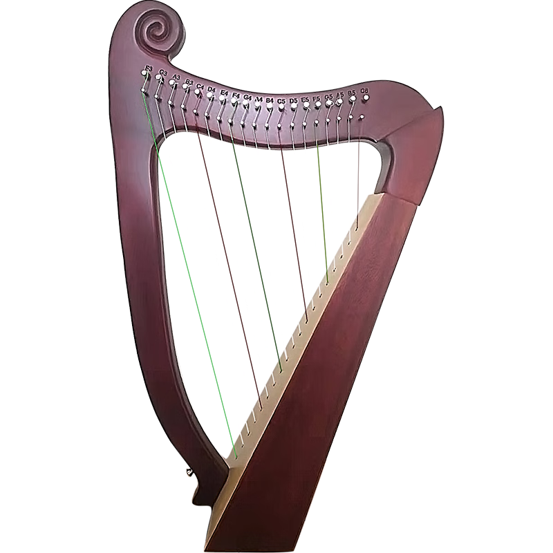 天鹅竖琴莱雅琴19弦23弦天使琴简单易上手小众里拉乐器 19弦竖琴咖啡