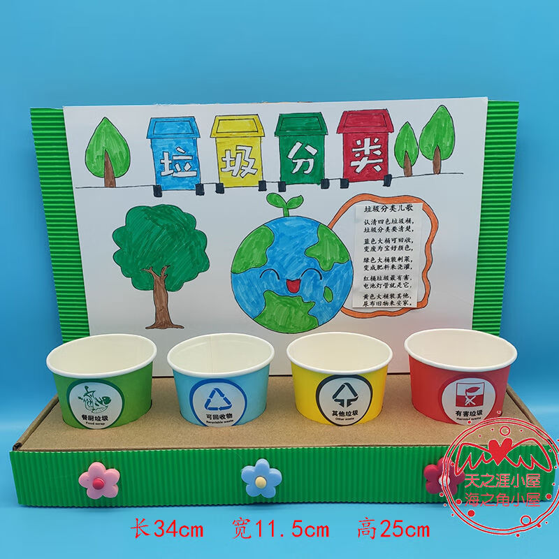 杰森顿儿童废品做手工简单 废物利用环创手工diy材料包垃圾分类投放