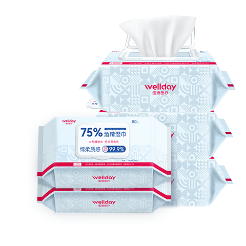 ά�� WELLDAY 75%�ƾ�ʪ������ɱ��ʪֽ����ߴ�80�� 5�� ʳƷ����������ʪ��