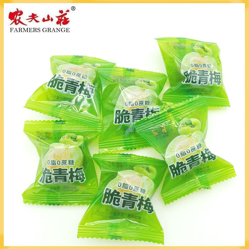 農夫山莊脆青梅獨立包裝零食咸脆話(huà)梅干梅子果脯蜜餞日式青梅干 0脂0蔗糖脆青梅500g*3份