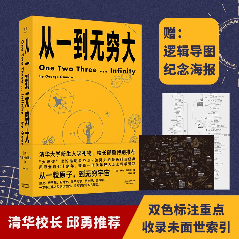 从一到无穷大 乔治伽莫夫经典科普读物 解读爱因斯坦相对论和四维时空青少年中小学生读物 果麦 新华书店书籍