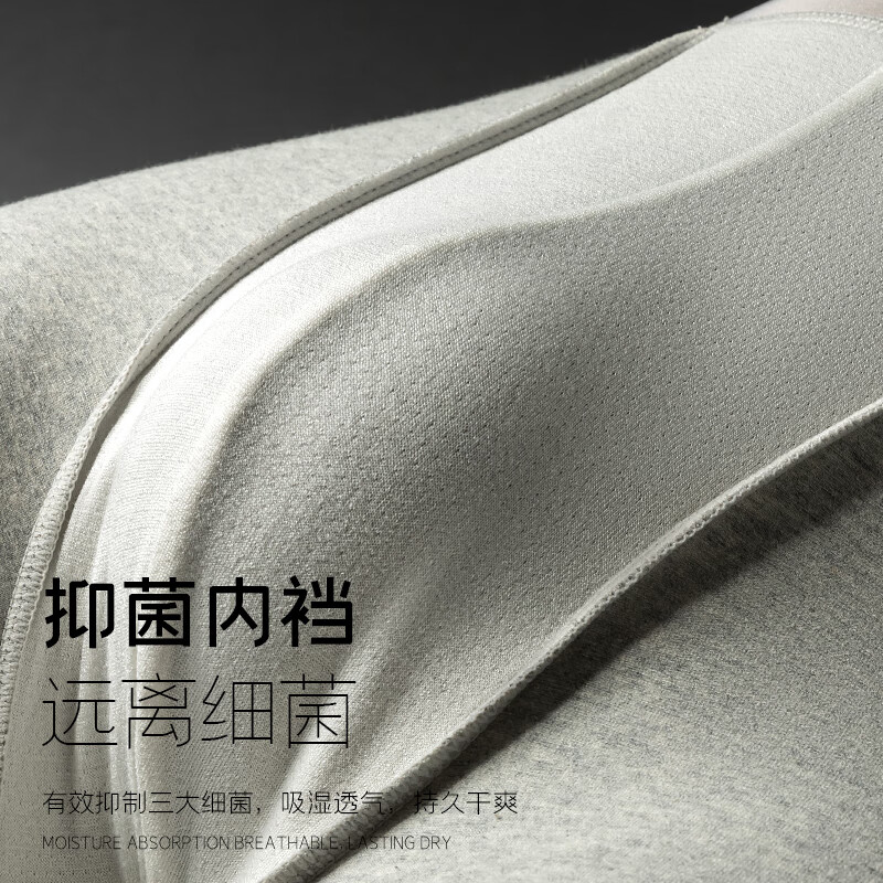 都市丽人秋裤男士保暖内衣男纯棉保暖裤男棉裤冬季男生免穿内裤线裤男衬裤 免穿内裤抑菌保暖裤男-深灰色 2XL  180/105