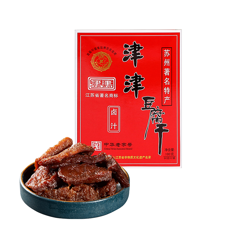 津津 卤汁豆腐干苏州特产休闲零食素食豆制品小吃180g/盒 卤汁味