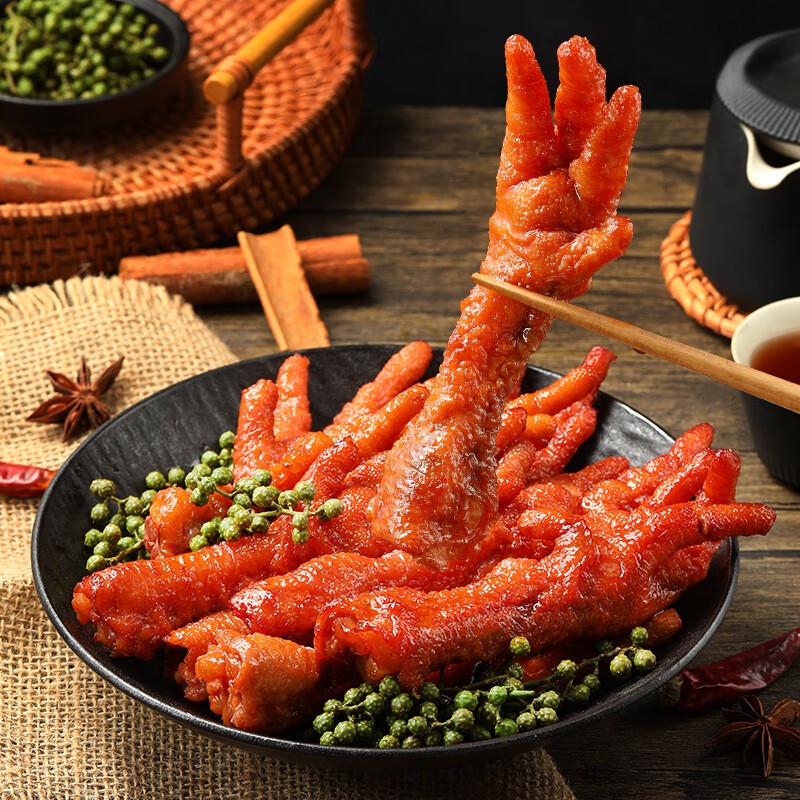 味滋源童年怀旧小吃点心充饥夜宵网红休闲零食方便食品 虎皮凤爪藤椒味200g/袋(约6包)