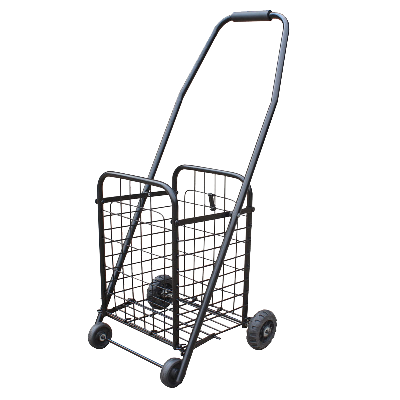 杰適小號(hào)折疊購(gòu)物車便攜買菜車手拉車小拖車超市推車?yán)先诵±嚥嘶@車 折疊小巧 黑色