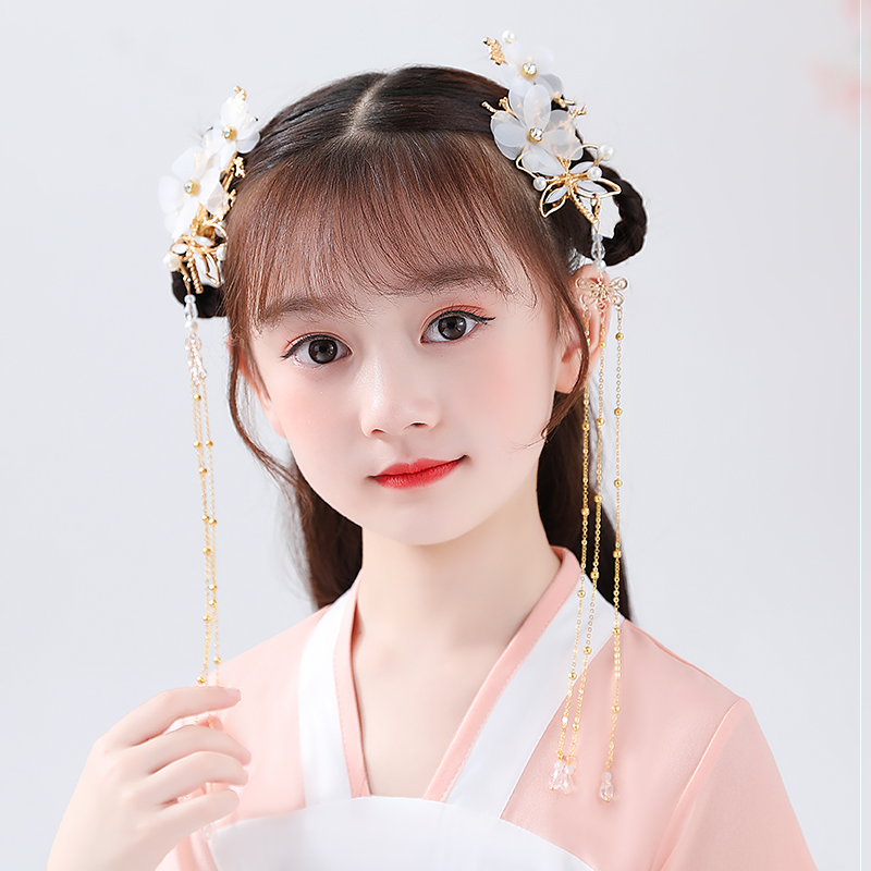 汉服头饰女童超仙活泼宝宝发夹可爱超萌儿童发饰小女孩古风配饰品 超