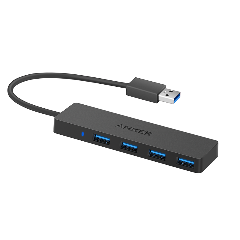 Anker 安克 USB3.0分线器高速4口HUB扩展坞集线器电脑笔记本一拖四转换器延长线20cm四合一