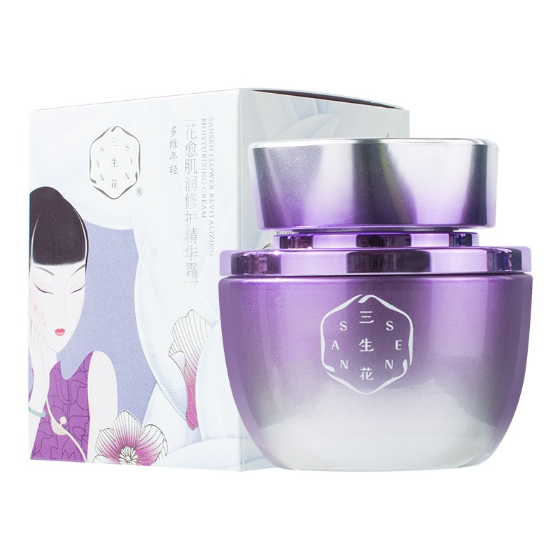 淡纹中老年妈妈面霜 三生花花愈肌润修护精华 面霜50g一盒