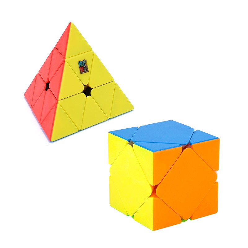 魔域文化 異形魔方玩具SQ1 三階鏡面 斜轉(zhuǎn) 二階三階五魔方 兒童男女孩玩具順滑比賽 金字塔+斜轉(zhuǎn) 彩色