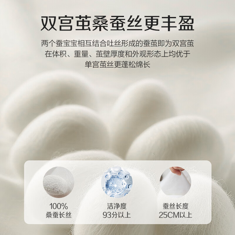 恒源祥被子100%桑蚕丝被全棉子母被二合一结婚春秋被秋冬季被芯四季通用 【子母被】100%桑蚕丝丨抗菌A类 1.5m床/200x230cm