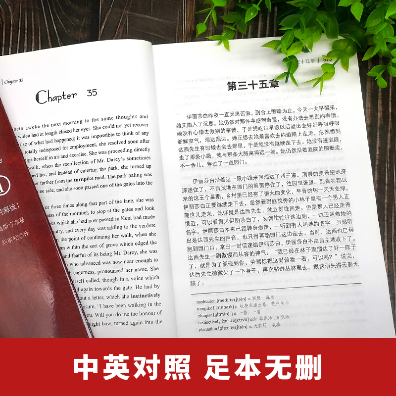 赠同步音频|傲慢与偏见中英对照英汉双语正版傲慢与偏见英文版原版 傲慢与偏见中英对照完整版世界名著文学小说读物
