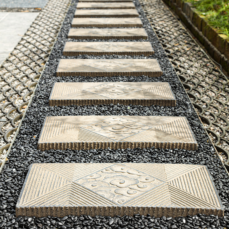 汉韵堂庭院踏脚石室外造景汀步石小院民俗草坪布景垫脚石地砖摆件 a