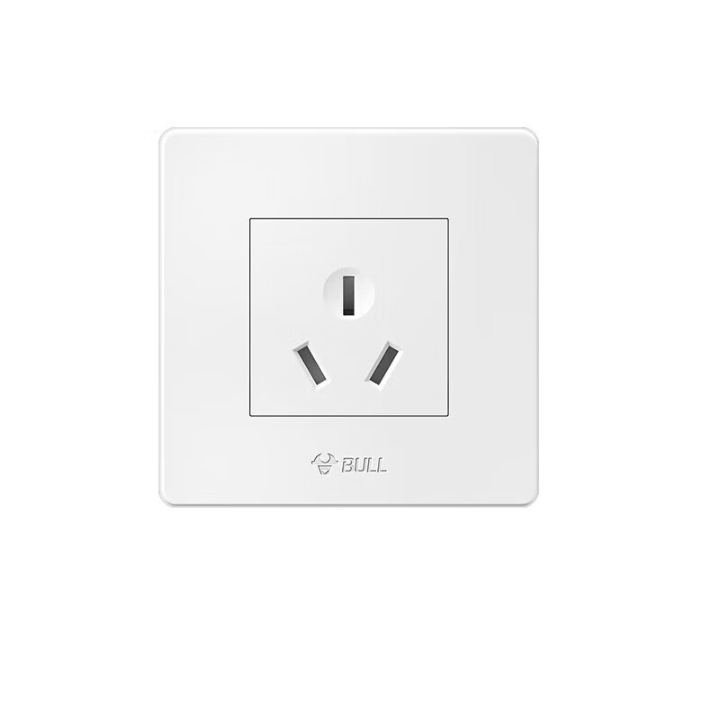 公牛g06系列 10a三孔墙壁插座 86型面板g06z103 白色 暗装