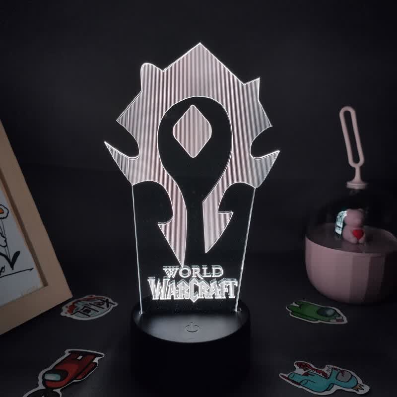 沐潼熊魔兽争霸3冰封王座周边摆件部落图标联盟徽记logo游戏房间 部落